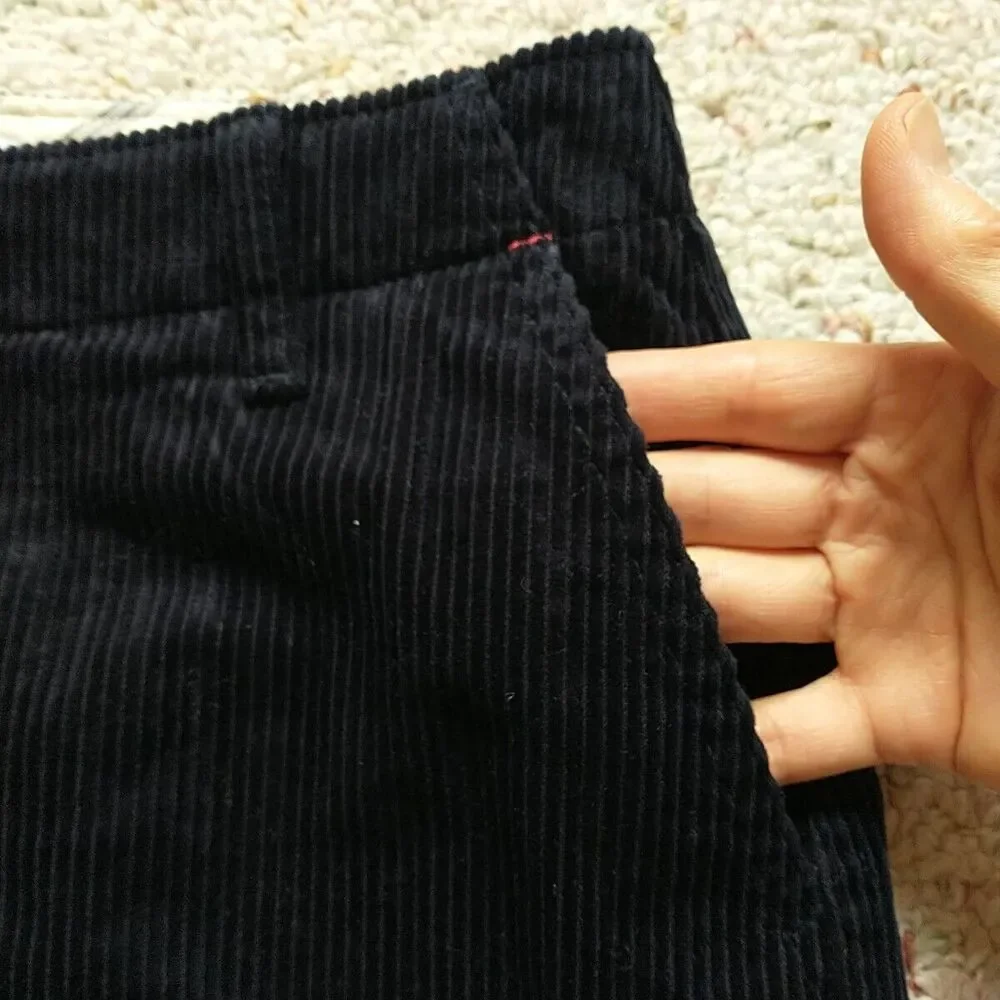 Ines DeLa Fressange X Uniqlo Mini Skirt 0 Blue WhaleCorduroy Front Button Cotton